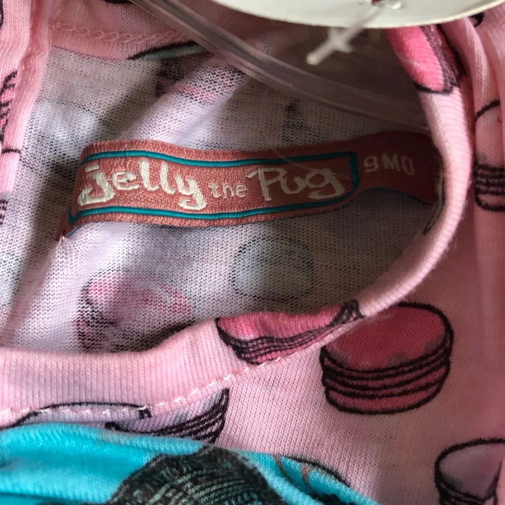 Jelly the Pug Macaroon & Polka Dot Jumpsuit